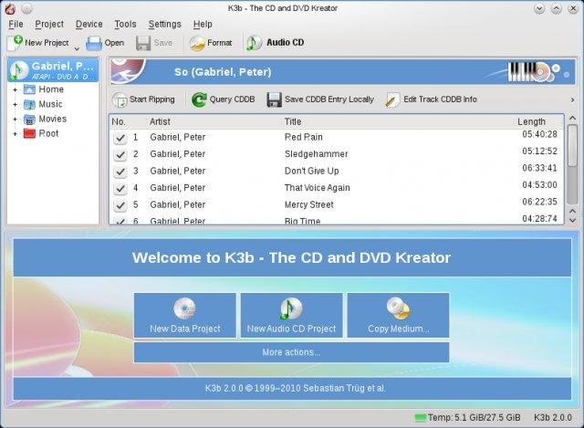 K3B CD/DVD Burning Software